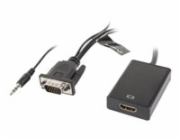 Lanberg HDMI AV adaptér - D-Sub (VGA) + Jack 3,5 mm černý (AD-0021-BK)