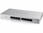 Zyxel GS1200-8HP 8-port Desktop Gigabit Web Smart switch, 4x PoE 802.3at, PoE budget 60W, fanless