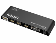 PremiumCord HDMI switch 3:1, 4K@60Hz, dálkové ovl.