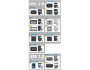 PremiumCord kabel USB 2.0, A-B, 0.5m, černá
