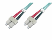 Digitus LWL Patchkabel, Duplex, SC > SC Stecker, Multimode OM3 (türkis, 2 Meter)