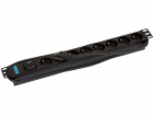 TRITON 19" rozvodný panel 8x230V - 2m, bleskojistka, černý