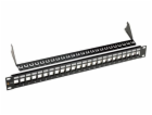 19" modulární neosazený patch panel Solarix 24 portů čern...