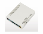 MikroTik RouterBOARD RB951Ui-2HnD, 600MHz CPU, 128MB RAM, 5x LAN, integr. 2.4GHz Wi-Fi, vč. L4 licence