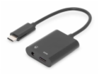 Digitus USB-C Adapter auf USB-C + 3,5mm Klinke (schwarz)