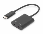 Digitus USB-C Adapter auf USB-C + 3,5mm Klinke (schwarz)