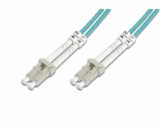 Digitus LWL Patchkabel, Duplex, LC > LC Stecker, Multimode OM3 (türkis, 15 Meter)