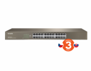 Tenda TEG1024G - 24-port Gigabit Ethernet Switch, 10/100/1000 Mbps, Fanless, Rackmount, Kov