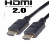 PremiumCord HDMI 2.0 High Speed + Ethernet kabel, zlacené konektory, 0,5m