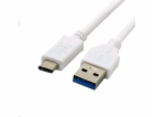 Kabel C-TECH USB 3.0 AM na Type-C kabel (AM/CM), 1m, bílý...
