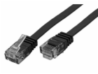 Patch kabel UTP cat 6, 0,5m plochý - černý