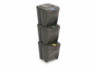 Prosperplast Odpadkový koš SORTIBOX 3 x 25 l šedý kámen