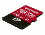 Patriot microSDXC class 10 512 GB PEF512GEP31MCX Patriot V30 A1/micro SDXC/512GB/100MBps/Class 10/+ Adaptér