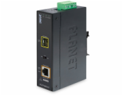 Planet IGTP-805AT Průmyslový konvertor 1x1Gb RJ45 / 1xSFP, PoE 802.3at, -40až75st, IP30, EFT+ESD, 12-48VDC, fanless