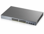 Zyxel GS1350-26HP 26 Port smart managed CCTV PoE switch, long range, 375W, 24x GbE, 2x combo RJ45/SFP