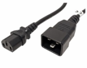 PREMIUMCORD Kabel síťový propojovací 230V 10A 1m, konektory IEC 320 C13 - IEC 320 C20