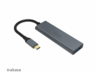 AKASA Hub USB-C 4x USB 3.0 port, Aluminium