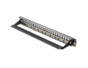 Digitus Modulares Patchpanel, 24-Port (schwarz, 1 HE, für Keystone-Module)