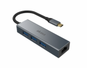 AKASA adaptér USB Type-C 4-In-1 Hub with Ethernet