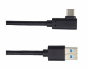 PREMIUMCORD Kabel USB typ C/M zahnutý konektor 90° - USB 3.0 A/M, 50cm