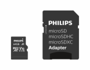 Philips MicroSDXC Card      64GB Class 10 UHS-I U1 vc. Adapter