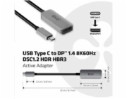 Club3D Adaptér aktivní USB-C na DisplayPort 1.4, 8K60Hz DSC1.2 HDR HBR3