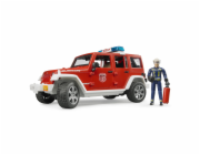 Bruder Červený požární JEEP WRANGLER s figurkou a příslušenstvím