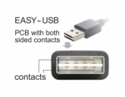 DeLOCK Kabel EASY-USB 2.0, USB-A zástrčka 90° > USB-B zástrčka (černá, 0,5 metru, pravoúhlý/levý)