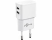 Goobay Napájecí a nabíjecí adaptér 230V na 2x USB, max.2,4A, bílý