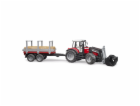 Bruder Traktor Massey Ferguson 7480 s čelním nakladačem, ...