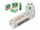 Lindy Zámek USB portu (4 kusy) s klíčem (zelený, kód: zel...