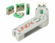 Lindy Zámek USB portu (4 kusy) s klíčem (zelený, kód: zelený)