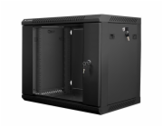 LANBERG Nástěnný rack 19 9U 600X450mm černý flat pack WF01-6409-10B LANBERG RACK CABINET 19” WALL-MOUNT 9U/600X450 (FLAT PACK) V2 BLACK