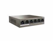 Tenda TEF1106P-4-63W PoE AT switch 4x PoE 802.3af/at, 6x 100Mb/s, PoE celkem 63W, fanless, PoE+