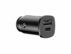 Nabíječka do auta Baseus 30W 1x USB,1x USB-C černá