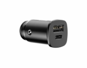 Nabíječka do auta Baseus 30W 1x USB,1x USB-C černá