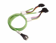 Broadcom LSI internal U.3 cable 1.0 m SlimLine x8 (SFF-8654) to 2x U.2 NVMe drive x4 (SFF-8639)