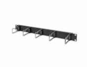 Digitus Kabelrangierpanel mit Stahlbügeln für 483 mm (19)-Schränke (schwarz, 1 HE)