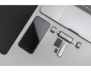 Digitus dvojitá čtečka karet OTG (USB-C + USB 3.0) 1x SD, 1x MicroSD, 1x USB 3.0, šedá