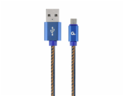 Gembird USB kabel Micro USB kabel prémiové džíny 1 m-CC-USB2J-AMmBM-1M-BL
