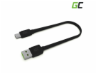 USB kabel Green Cell GCmatte USB-C Plochý kabel 25 cm s r...