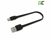 USB kabel Green Cell GCmatte USB-C Plochý kabel 25 cm s rychlým nabíjením
