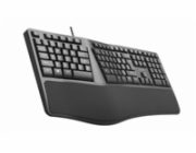 C-TECH Klávesnice KB-113E USB, ERGO,  černá, CZ/SK