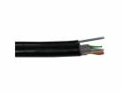 FTP kabel PlanetElite s nosným lankem, Cat5E, drát, venko...