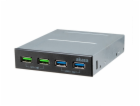 AKASA přední panel HUB 4 Port USB nabíjecí panel s dual Q...
