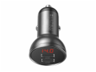 Baseus CCBX-0G Nabíječka do Auta s Displejem 24W 2x USB Grey