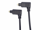 Optický kabel Toslink 90° - Toslink 90°, OD:4mm, 1m