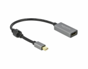DeLOCK Active adaptér mini DisplayPort 1.4 > HDMI 4K 60 Hz (HDR) (šedo/černý, 20 cm)