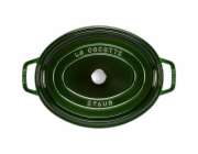 Staub La Cocotte 33cm ovál, Bazalková zelená, Litina