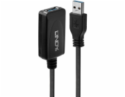 Lindy USB 3.2 Gen 1 aktivní prodlužovací kabel, USB-A samec > USB-A samice (černý, 5 metrů)